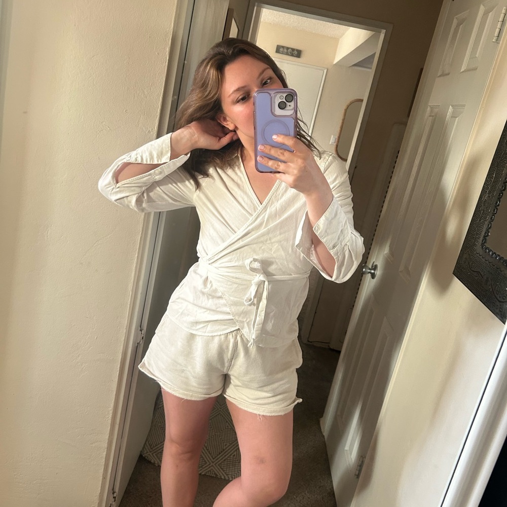 White Wrap Top